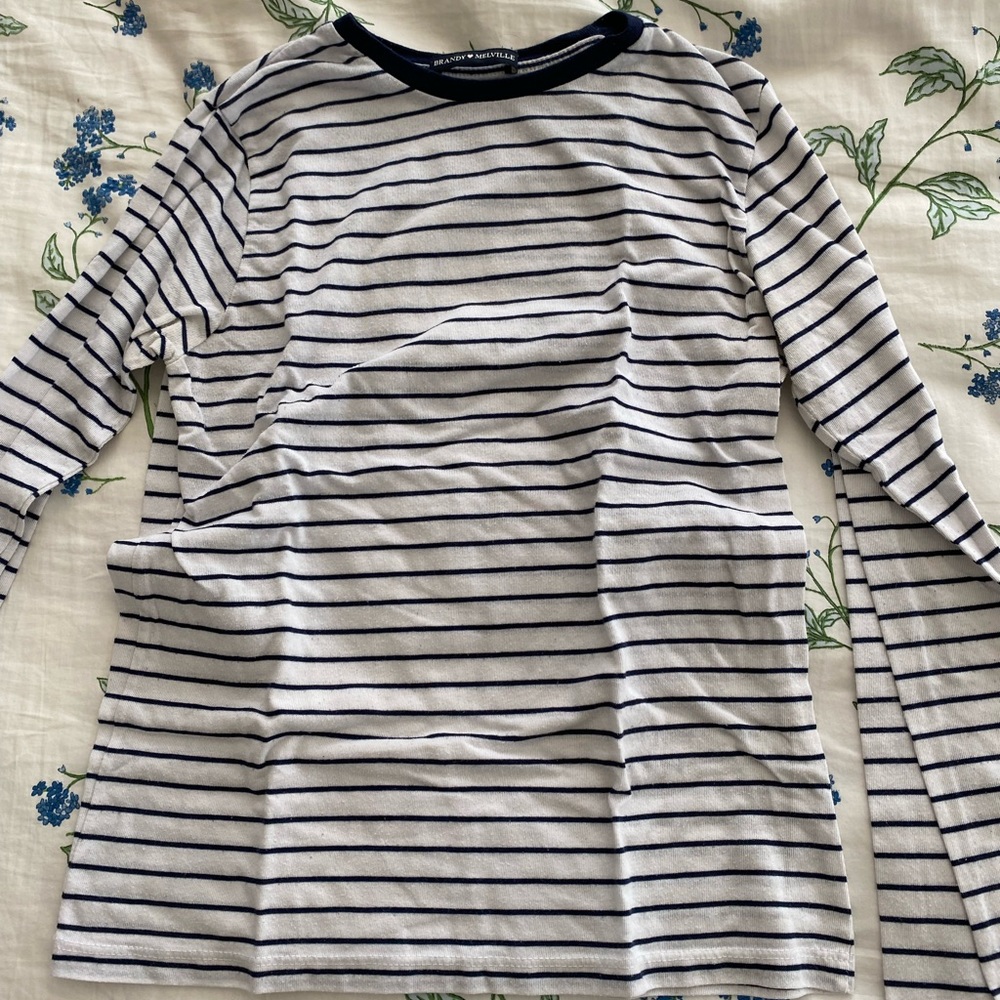 2018 Brandy Melville black and white striped shirt